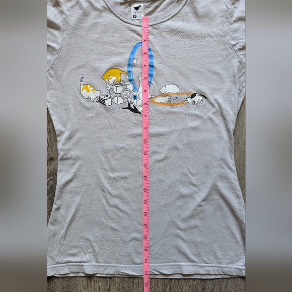 3/$15 Geeky Grey Graphic T-shirt Cats Portal video game design - Tee Fury - Picture 7 of 9
